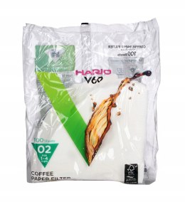 Filtry papierowe do kawy Hario V60-02 100 sztuk do dripa białe