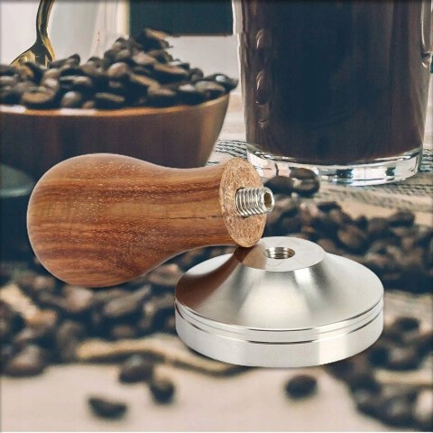 Tamper stalowy z drewnianą rączką 51mm Delonghi Tamper stalowy z drewnianą rączką 51mm Delonghi